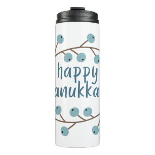 Happy Hanukkah with Berry Branches Thermal Tumbler