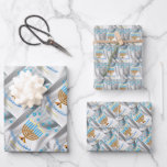 Happy Hanukkah Wrapping Paper Sheet<br><div class="desc">Oy to the World</div>