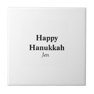 Happy Hanukkah your name text image editable  Ceramic Tile