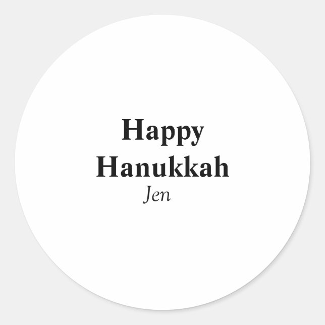Happy Hanukkah your name text image editable  Classic Round Sticker (Front)