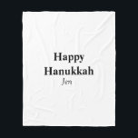 Happy Hanukkah your name text image editable  Fleece Blanket<br><div class="desc">Design</div>