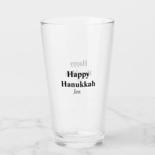 Happy Hanukkah your name text image editable Glass