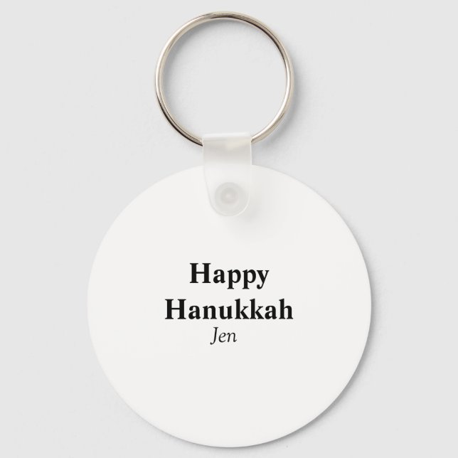 Happy Hanukkah your name text image editable  Key Ring (Front)