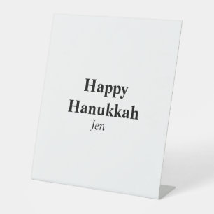 Happy Hanukkah your name text image editable  Pedestal Sign