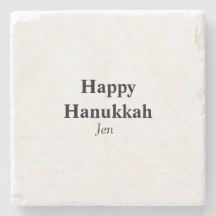 Happy Hanukkah your name text image editable Stone Coaster