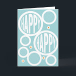 Happy Happy Greeting Card<br><div class="desc">Why just settle for happy when you can wish happy,  happy birthday to your loved one?  Choose this simply designed card with circles of fun and send the happiest of birthday wishes to anyone in your life... from the young to the young at heart!</div>