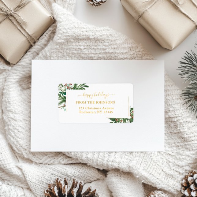 Happy Happy Holidays-Christmas Classic, Rustic, Fe Label (Creator Uploaded)