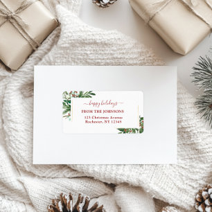 Happy Happy Holidays-Christmas Classic, Rustic, Fe Label