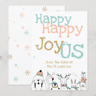 Happy Happy JoyoUs Cartoon Animals Christmas Invitation