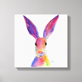 Happy Hare 'Jelly Bean' by Shirley MacArthur Canvas Print