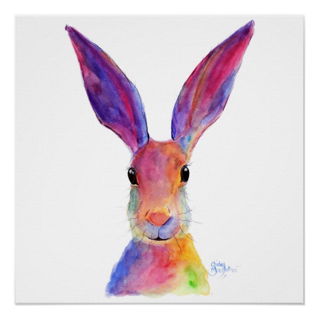 Happy Hare 'Jelly Bean' by Shirley MacArthur Poster (Front)