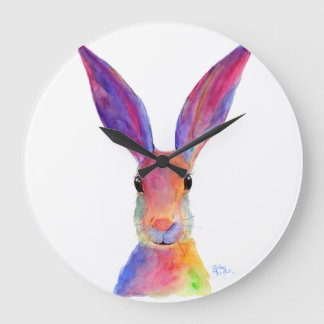 Happy Hare ' JELLY BEAN ' Clock by Shirley Mac