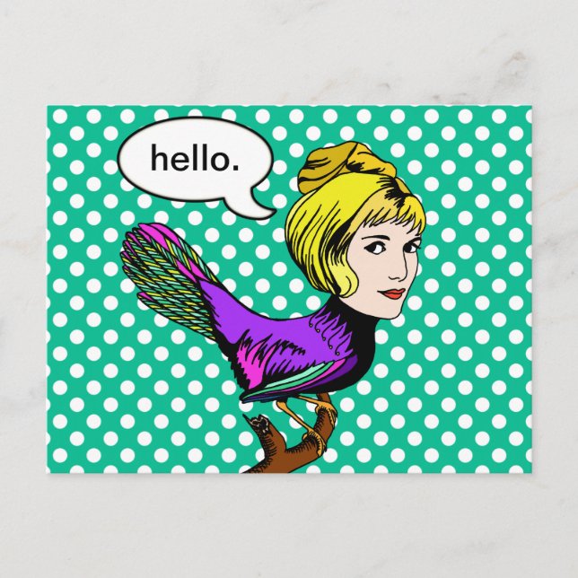 Happy Harpy Anthropomorphic Bird Girl Postcard (Front)