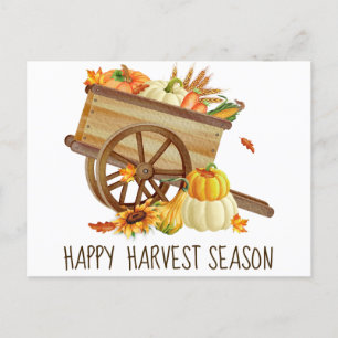 Happy Harvest Season Fall Holiday Postcard