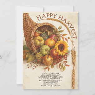 Happy Harvest Thanksgiving  Invitation