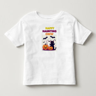 Happy Haunting Crew Kids Halloween T-Shirt – Cute