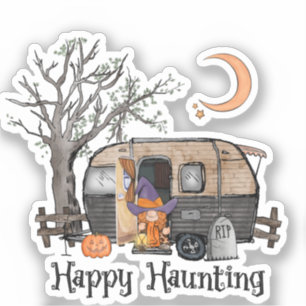 Happy Haunting   Halloween Camper   Spooky Witch