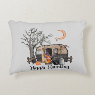 Happy Haunting Halloween Camper Spooky Witch Decorative Cushion