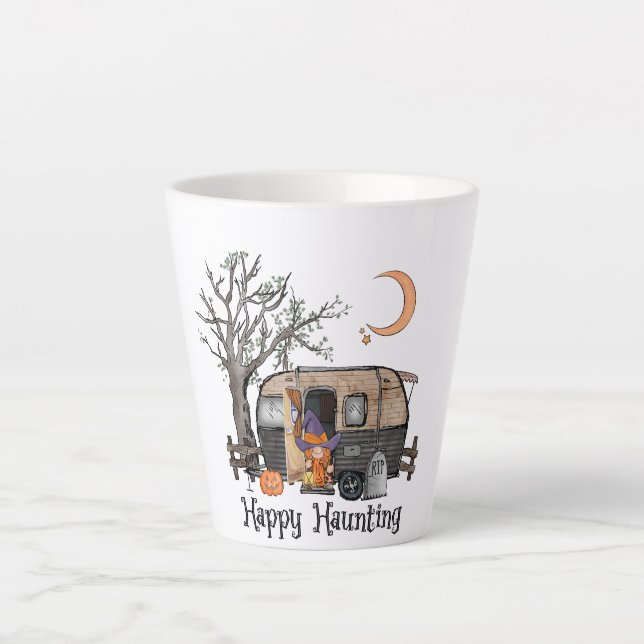 Happy Haunting | Halloween Camper | Spooky Witch Latte Mug (Front)
