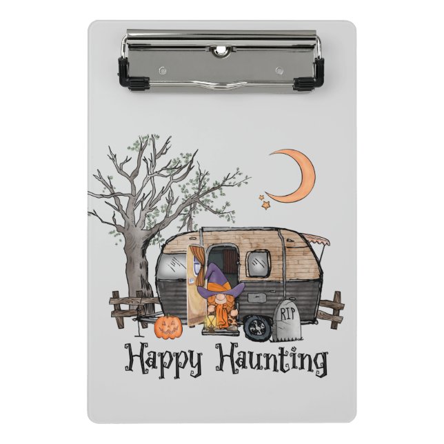 Happy Haunting | Halloween Camper | Spooky Witch Mini Clipboard (Front)