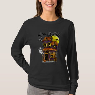Happy Haunting Halloween Ghosts Bats Moon Haunted T-Shirt
