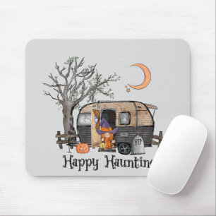 Happy Haunting – Spooky Witch and Camper Van Mouse Pad