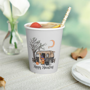 Happy Haunting – Spooky Witch and Camper Van Paper Cups