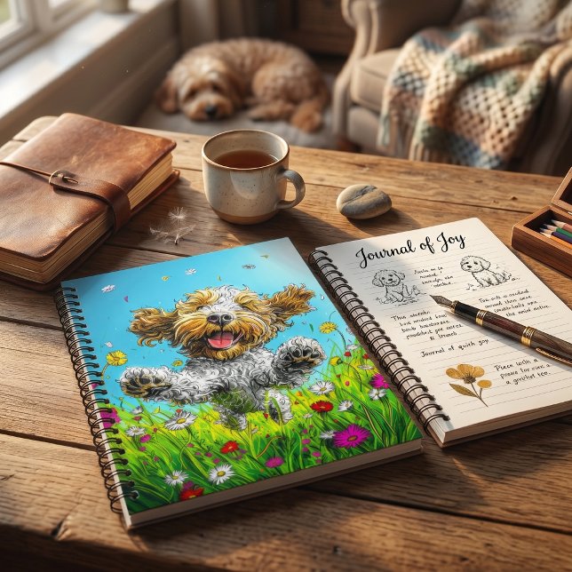 Happy Havanese Dog Colourful Wildflower Meadow Notebook (Creator Uploaded)