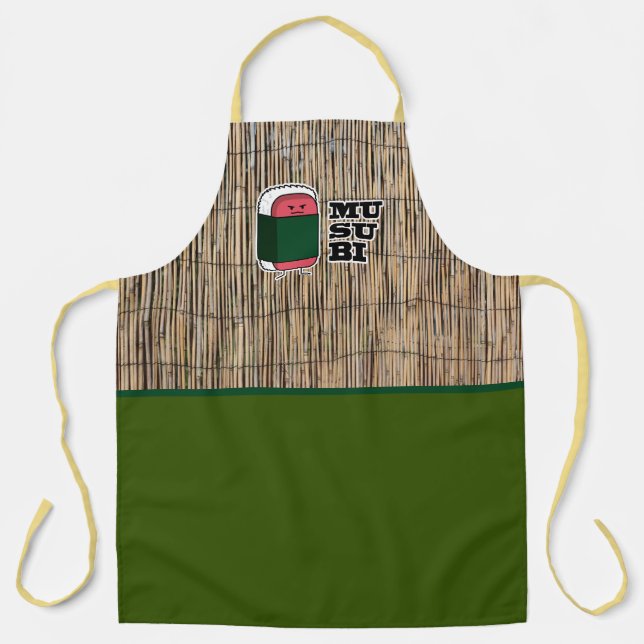 Happy Hawaiian Musubi Sushi Nori Apron (Front)