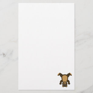 Happy Headstand Brown Bear Stationery