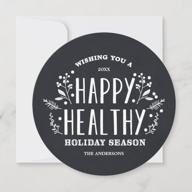 Happy Healthy Holiday | Holiday Photo Card (Front)
