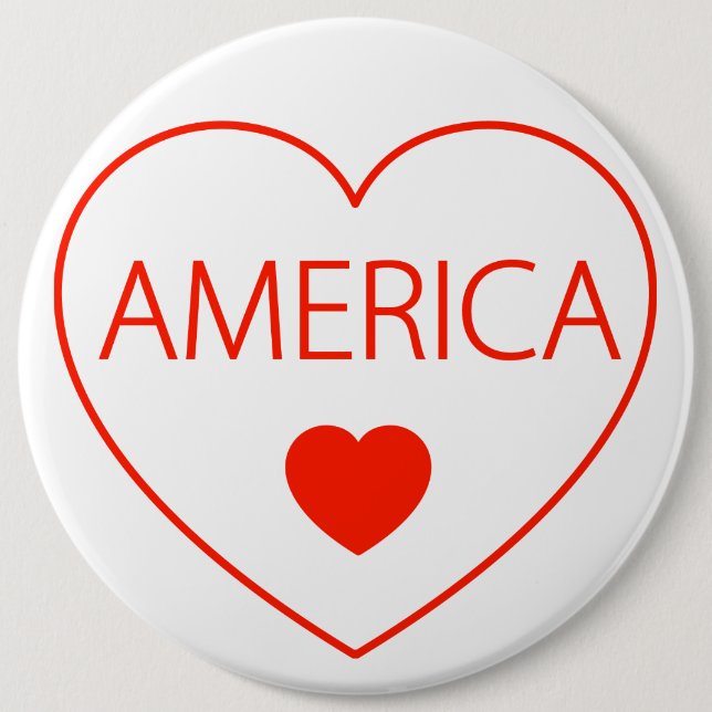 Happy Heart  America 6 Cm Round Badge (Front)