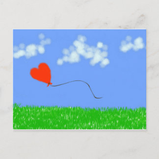 Happy Heart Balloon Postcard