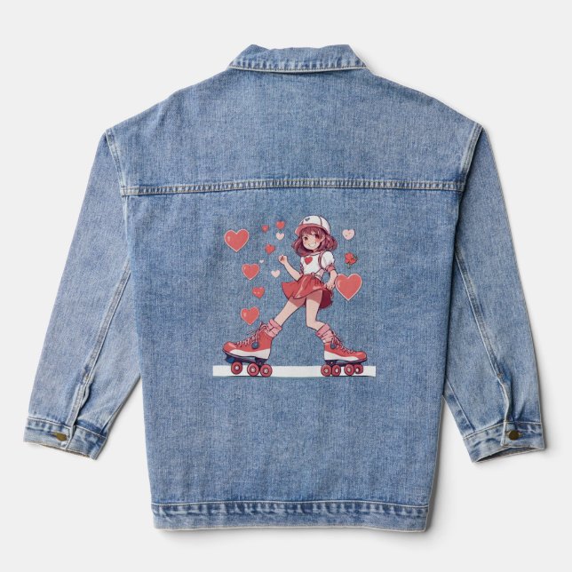 Happy heart  dall denim jacket (Back)