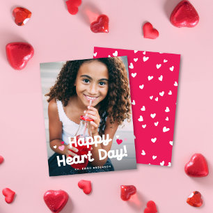 Happy Heart Day Type Valentine's Day One Photo Holiday Card
