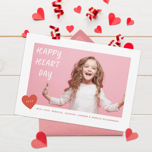 Happy Heart Day Valentine Photo Holiday Card (Creator Uploaded)