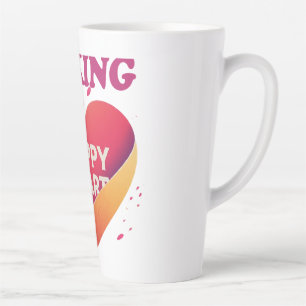 Happy Heart Design Latte Mug
