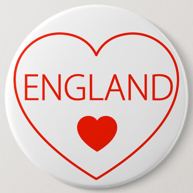 Happy Heart  England 6 Cm Round Badge (Front)