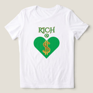 HAPPY HEART Green White RICH@HEART GRAPHIC WOMEN'S Tri-Blend Shirt