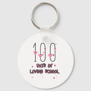 Happy Heart Teacher Valentine Cute 100 Days Of Lov Key Ring
