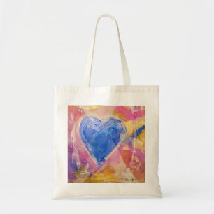 Happy Heart Tote Bag with art by Pedie Wolfond