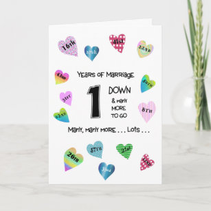 Happy Hearts 1st Anniversary Card
