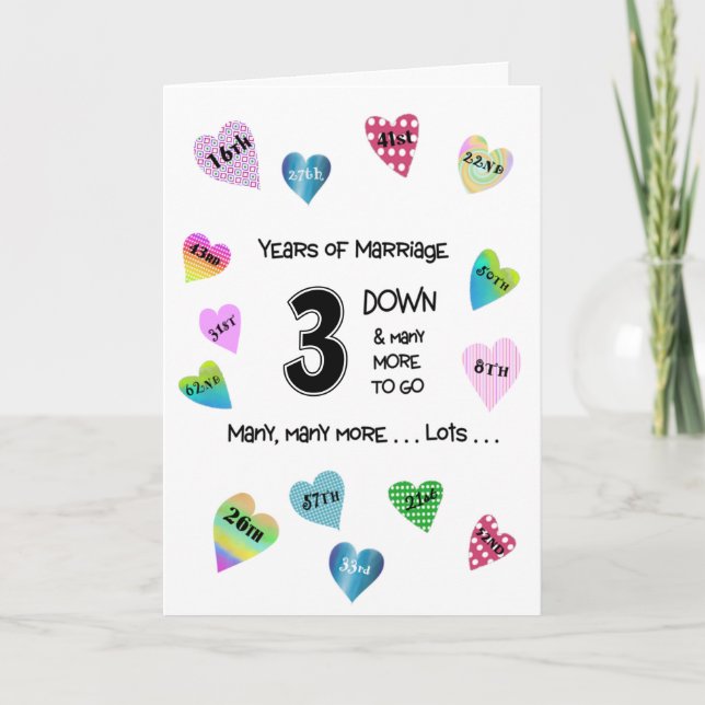 Happy Hearts 3rd Anniversary Card (Front)