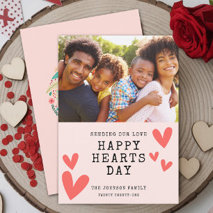 Happy Hearts Day Photo Flat Holiday Card