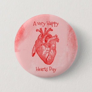 Happy Hearts Day Valentine 6 Cm Round Badge