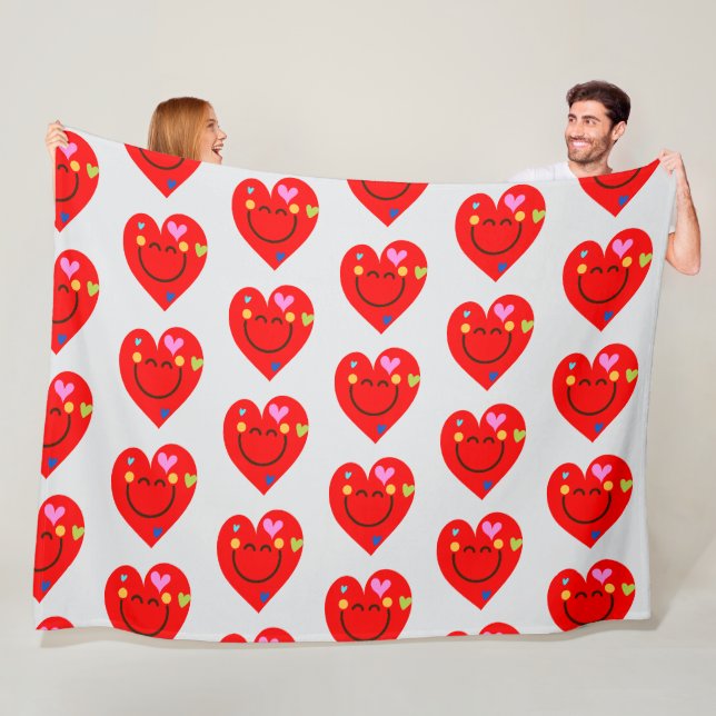 Happy Hearts! Fleece Blanket (In Situ)