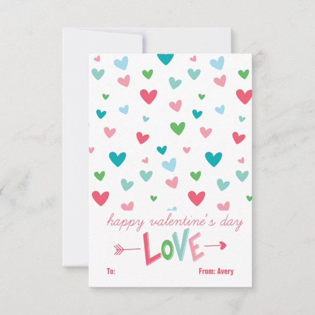Happy Hearts Personalised Valentine (Front)