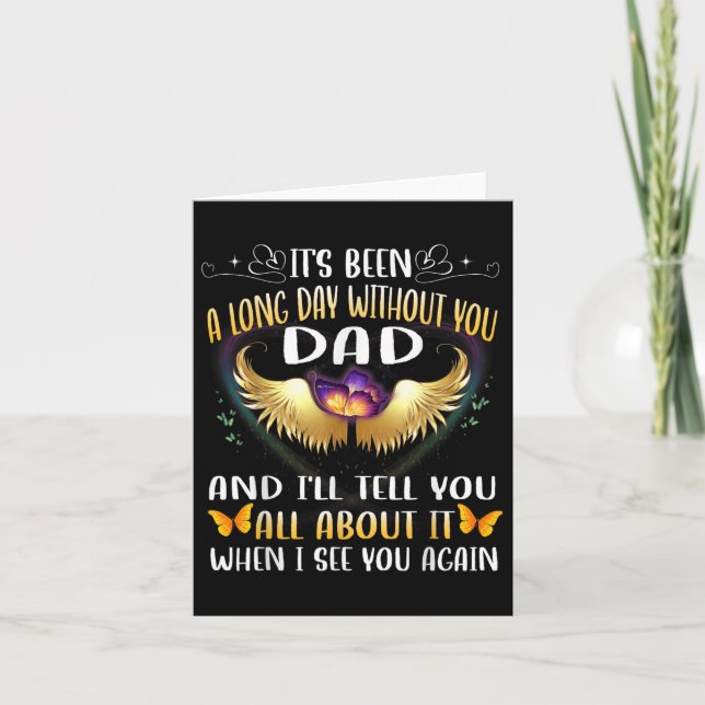 Happy Heavenly Birthday Father In Heaven Memorial  Card (Front)
