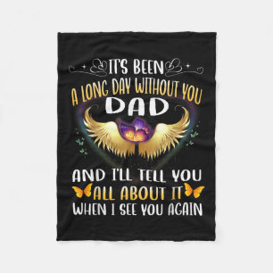 Happy Heavenly Birthday Father In Heaven Memorial Fleece Blanket