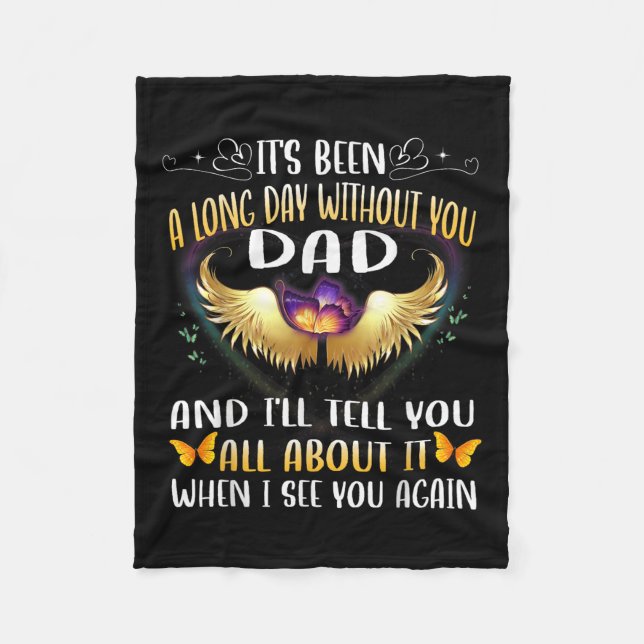 Happy Heavenly Birthday Father In Heaven Memorial  Fleece Blanket (Front)